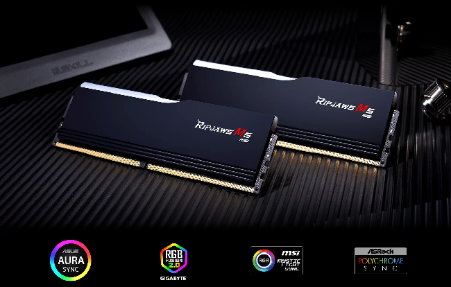 Ram Desktop Gskill RIPJAWS M5 RGB BLACK (F5-6000J3648D16GX2-RM5RK) 32GB (2x16GB) DDR5 6000MHz